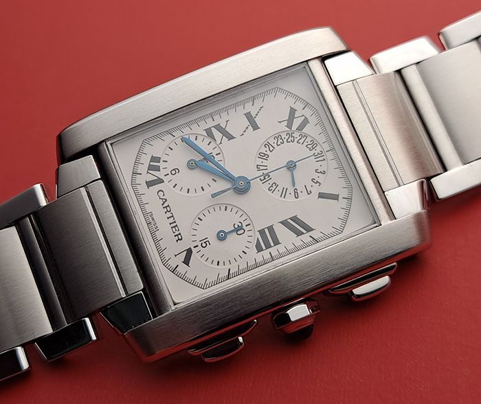 Large Cartier Tank Francaise Chronograph Wristwatch Ref. W51001Q3